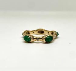 Cartier-Bague or jaune, émeraudes et diamants