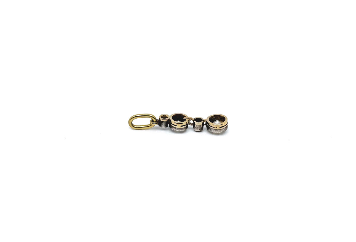 Pendentif ancien diamants en or jaune et argent
