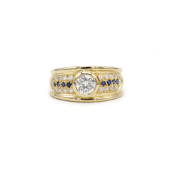 Bague - Or, Diamants & Saphirs