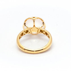 Bague Jonc PASQUALE BRUNI Fleur blanche en or jaune et quartz