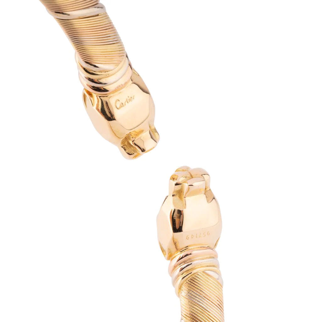 Collier Torque CARTIER "Têtes de panthère" en 3 ors