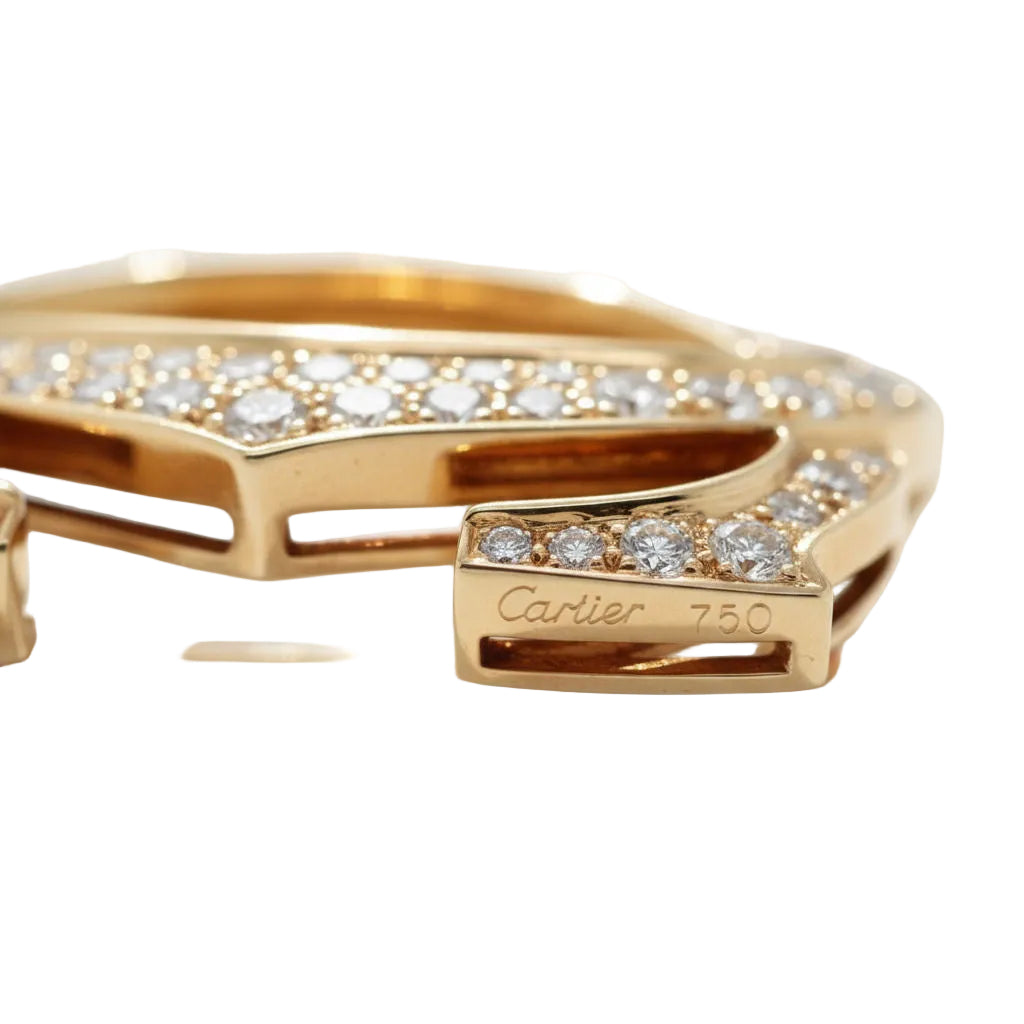 Cartier - Broche Vintage - Motif Double C - Or jaune et Diamants
