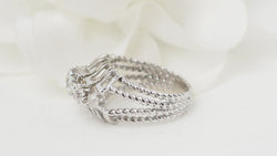 Bague Art Déco en or blanc et platine, diamants
