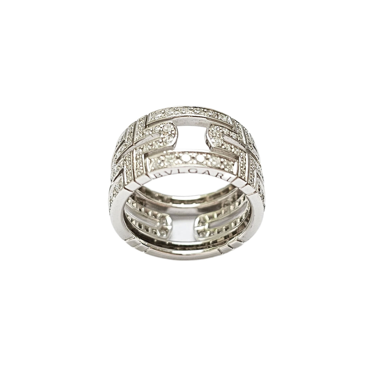 Bague Bvlgari Parentesi EU54 - Or blanc et diamants