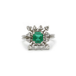 Bague - Or, émeraude & diamants