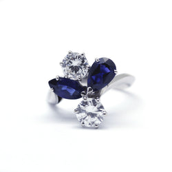 Bague Cocktail - Saphirs et Diamants