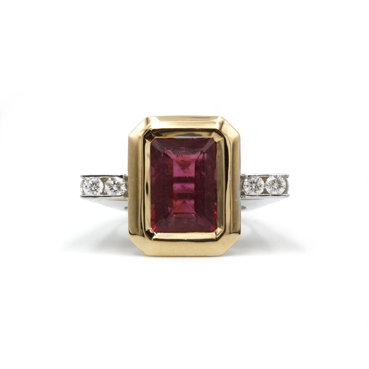 Bague - Or, Rubellite & Diamants