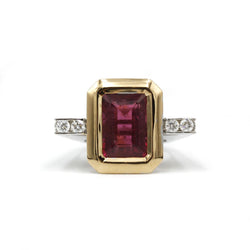 Bague - Or, Rubellite & Diamants