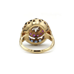 Bague - Or, rubis, saphirs et diamants