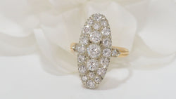 Bague marquise en or bicolore et diamants