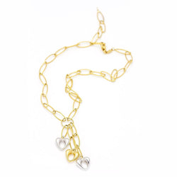 Collier en or bicolore avec des cœurs