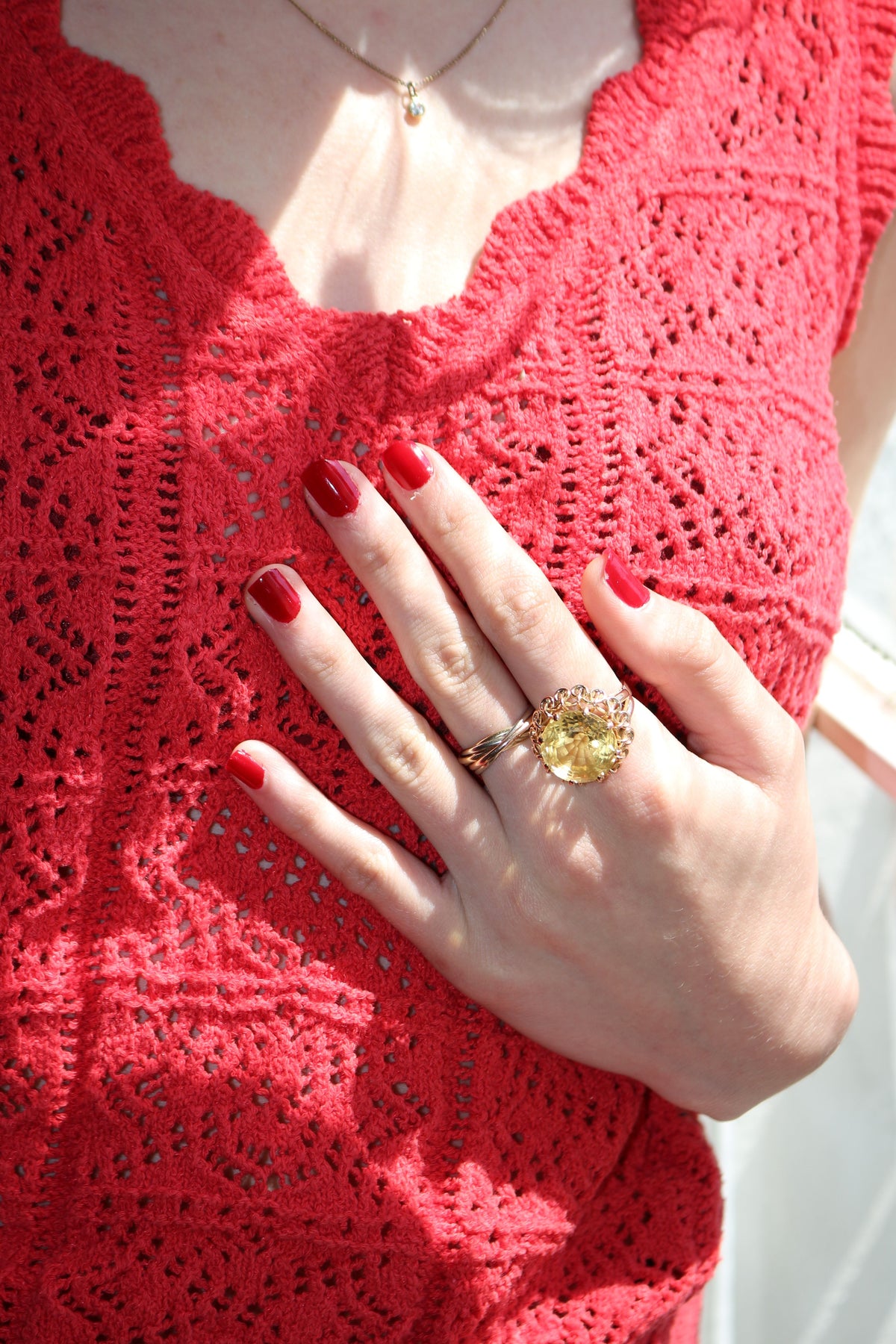 Bague Cocktail Citrine Or Jaune