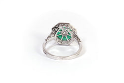 Bague émeraudes diamants en or