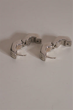 Chimento Boucles Pour Oreilles Percées Vintage En Or Blanc