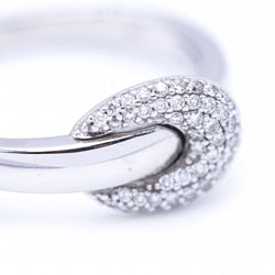 Bague Jonc Boucle en or blanc avec Diamants.
