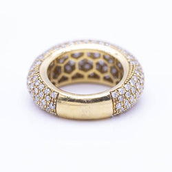 Bague en or jaune et pavé de Diamants
