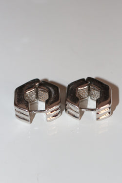 Chimento Boucles Pour Oreilles Percées Vintage En Or Blanc