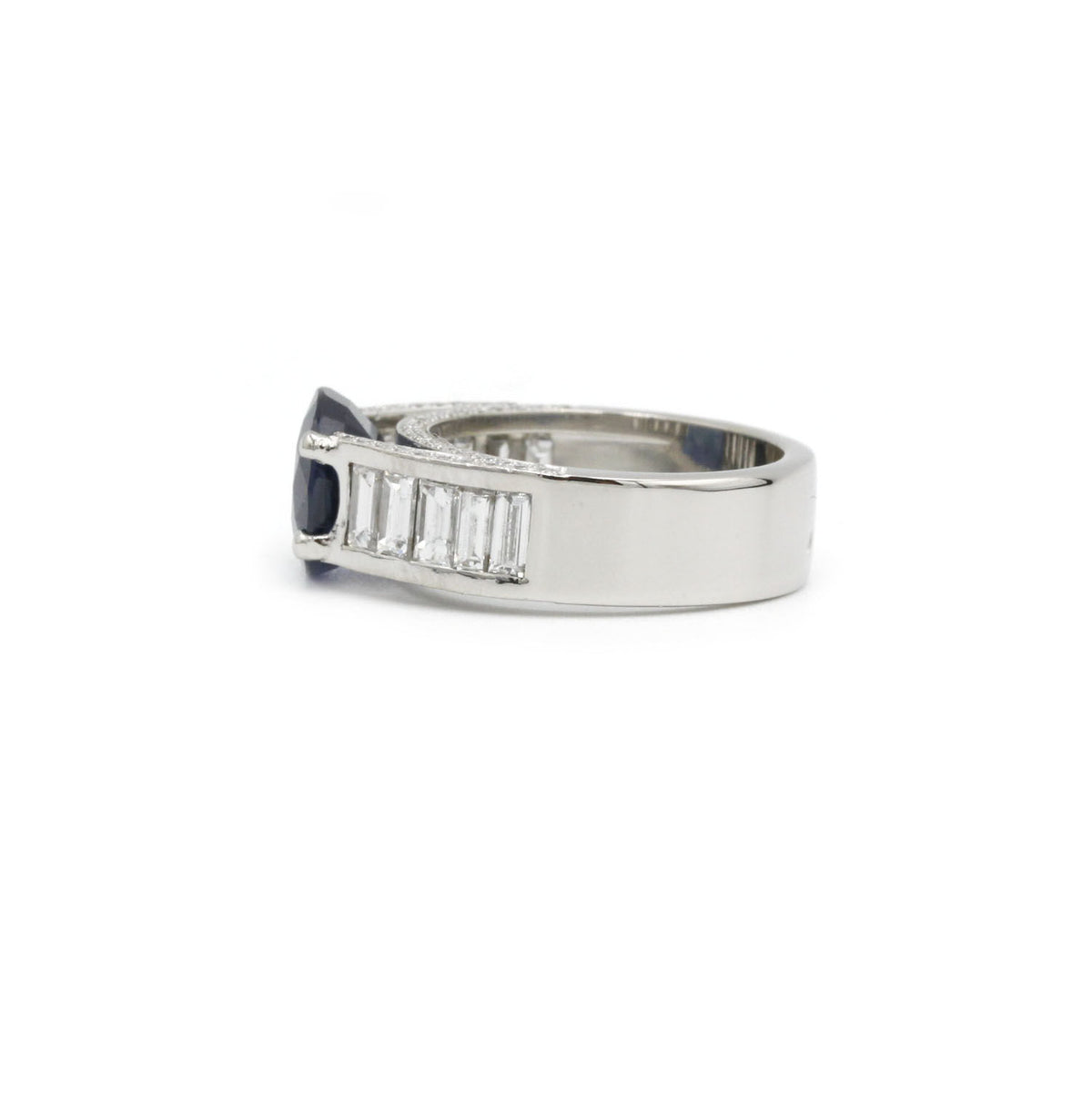 Bague - Platine, Saphir & Diamants