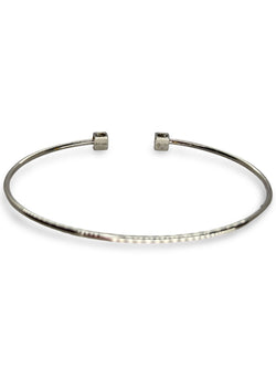 Bracelet Dinh Van "Le Cube" or blanc et diamants 0,24 ct