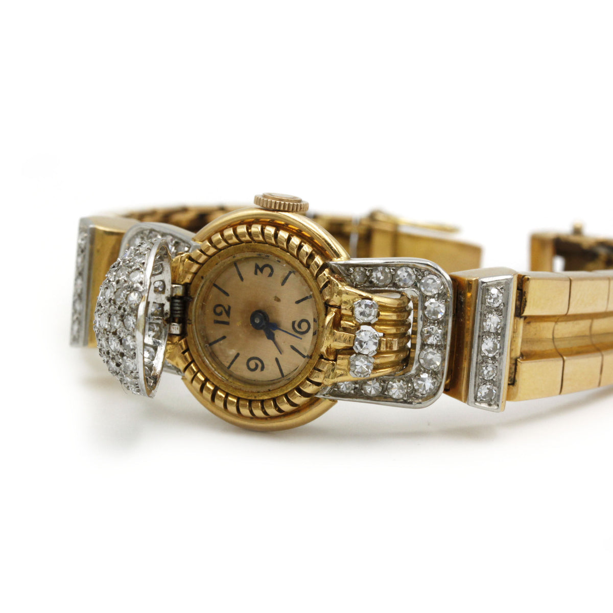 Bracelet Année 50 - Or, Platine & diamants