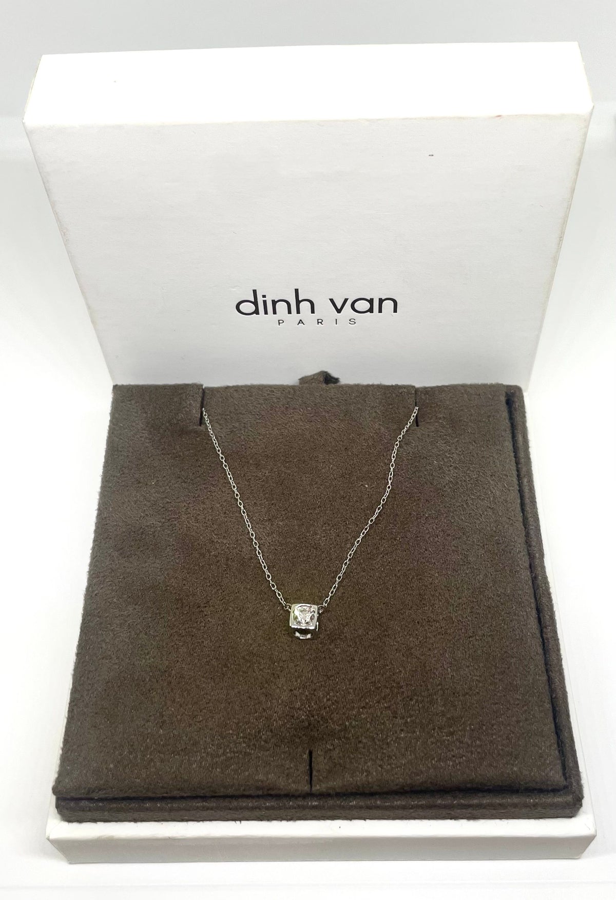 Dinh Van- Collier le cube or blanc taille moyen