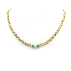 Collier Or, Diamant & Emeraudes - René KREISS