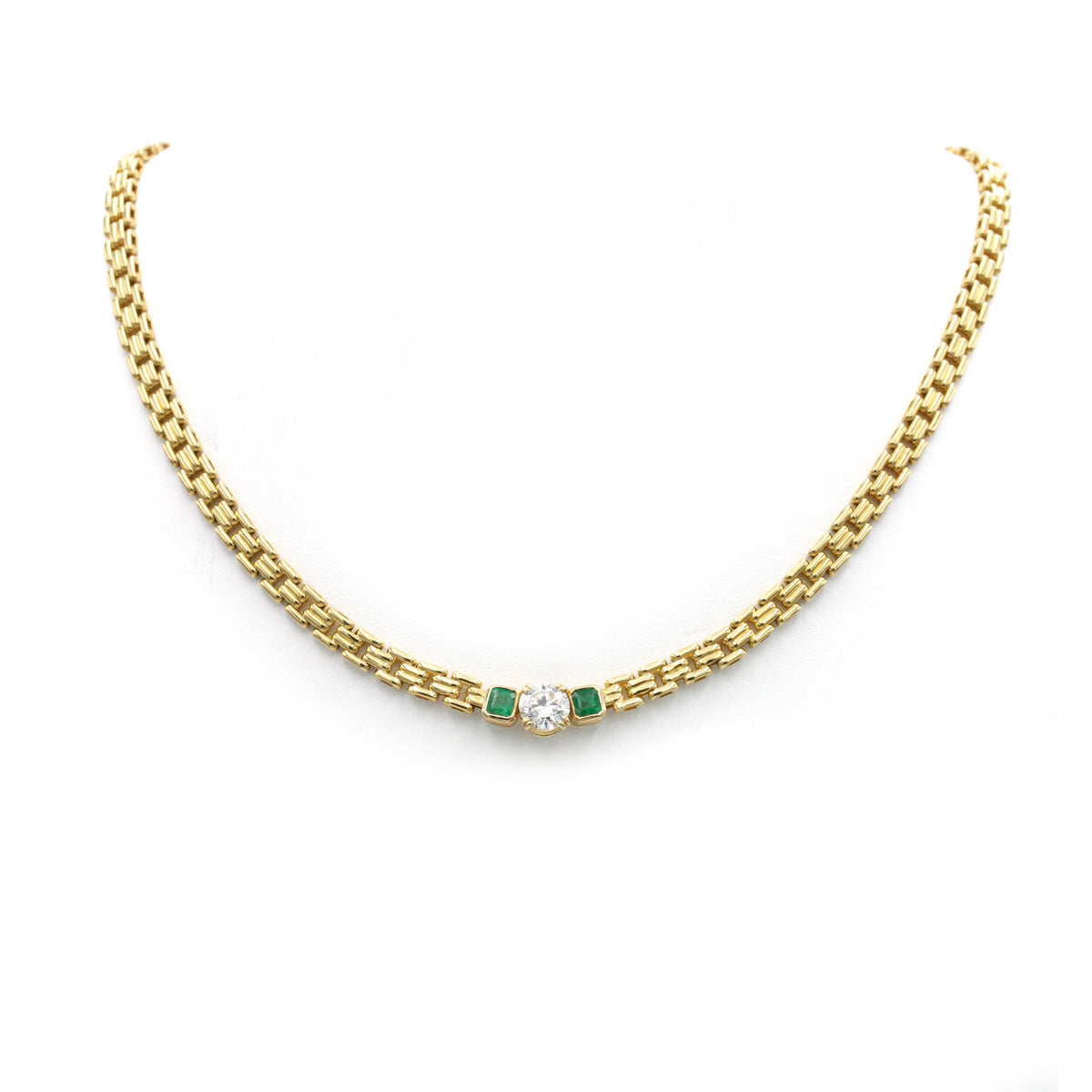 Collier Or, Diamant & Emeraudes - René KREISS
