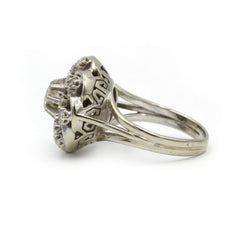 Bague Marguerite - Or blanc, Platine & Diamants