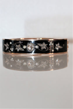 Bracelet Napoléon III Or Rose Et émail Noir