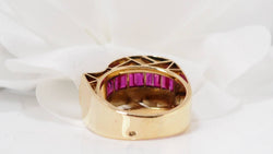 Bague tank en or jaune et diamant