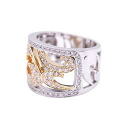 Bague en or blanc et rose avec diamants d'occasion