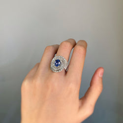 Bague - Or, Saphir Et Diamants