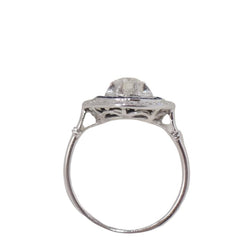Bague en platine, saphirs et diamants