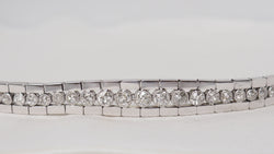 Bracelet rivière ancien en or blanc et diamants