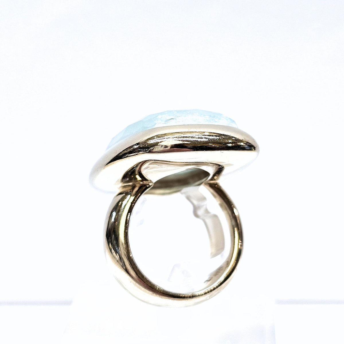 Bague Pomellato en or blanc 18 carats et aigue-marine EU50