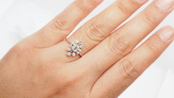 Bague ancienne en or gris et diamants