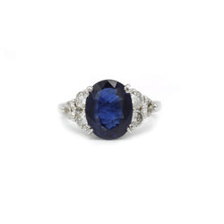 Bague - Or, Diamants & Saphir