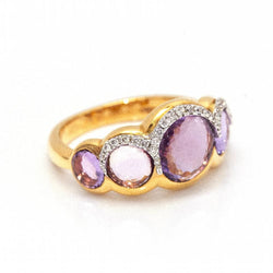 Bague en or rose avec améthyste