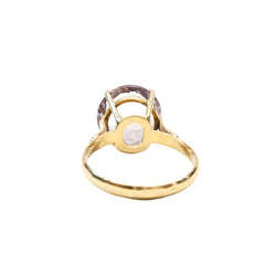 Bague en or jaune 18 carats et amethyste naturelle - Taille EU61