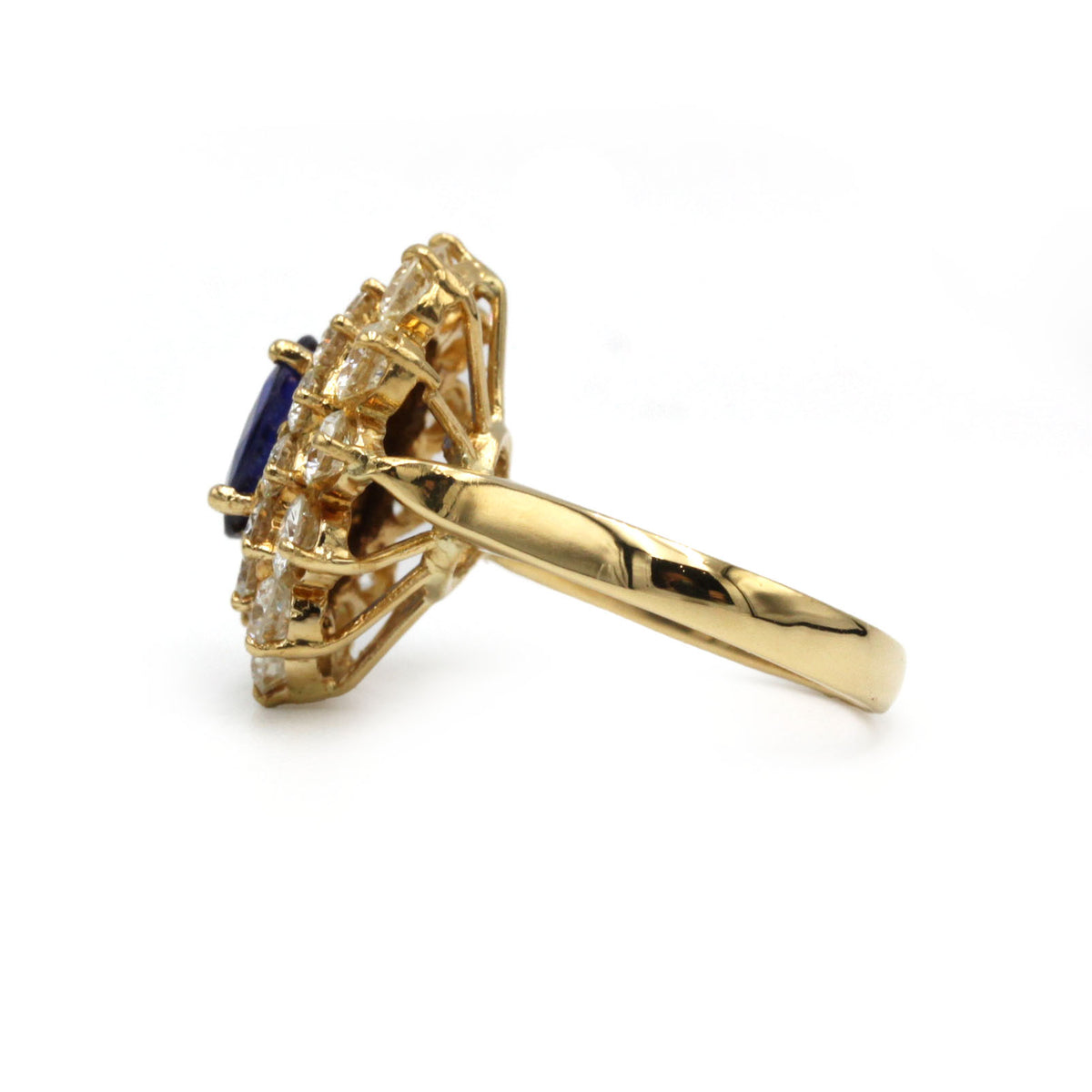 Bague Marguerite - Or jaune, Diamants & Saphir