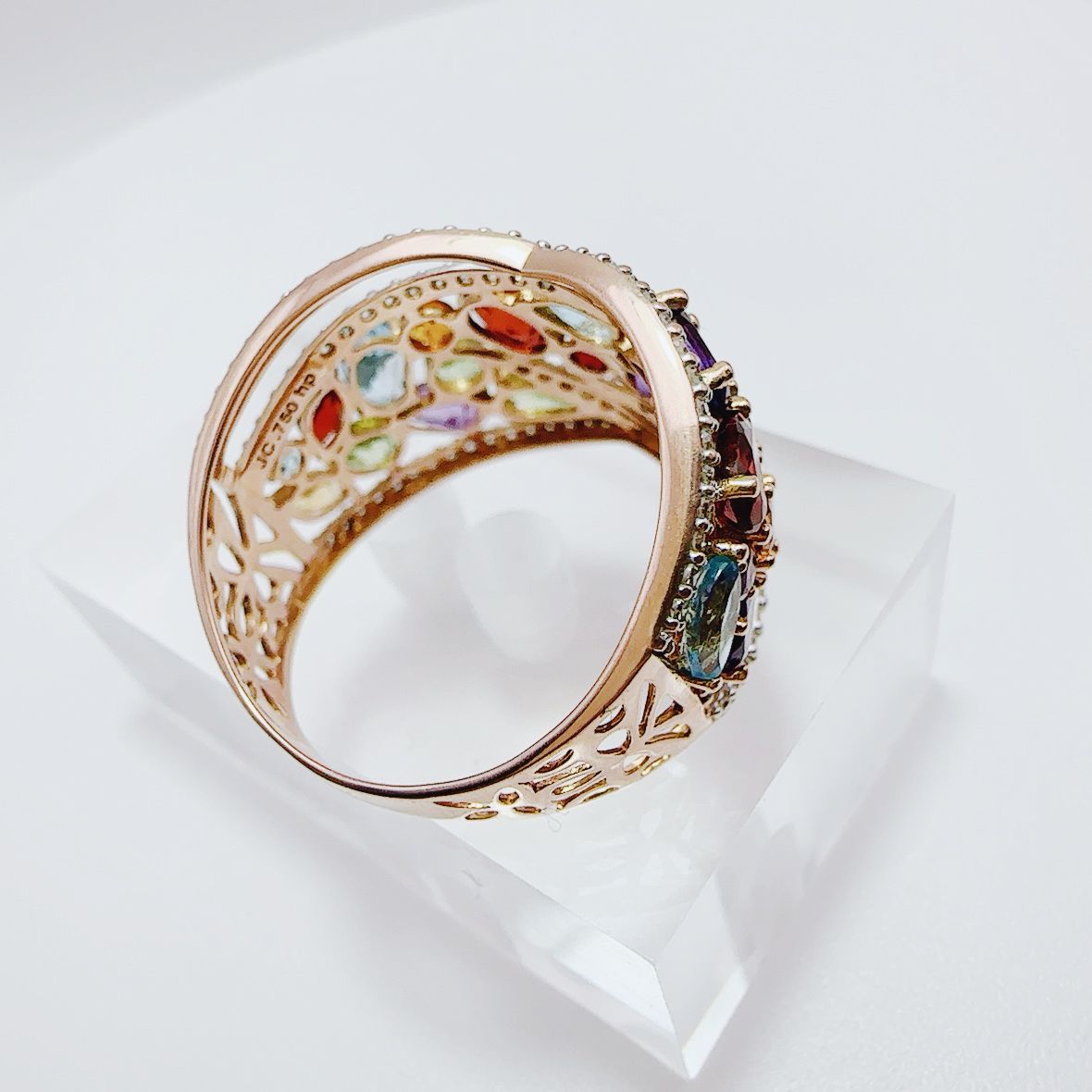 Bague Tutti Frutti en Or Rose, Diamants