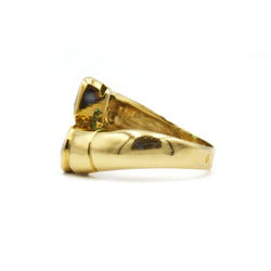 Bague - Or, émeraude & saphir