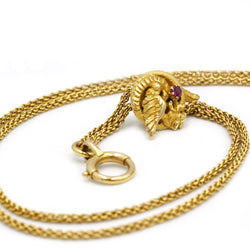 Sautoir Pendentif - Or et Rubis