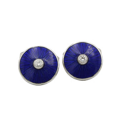 Boutons de manchettes - Or, émail et diamants
