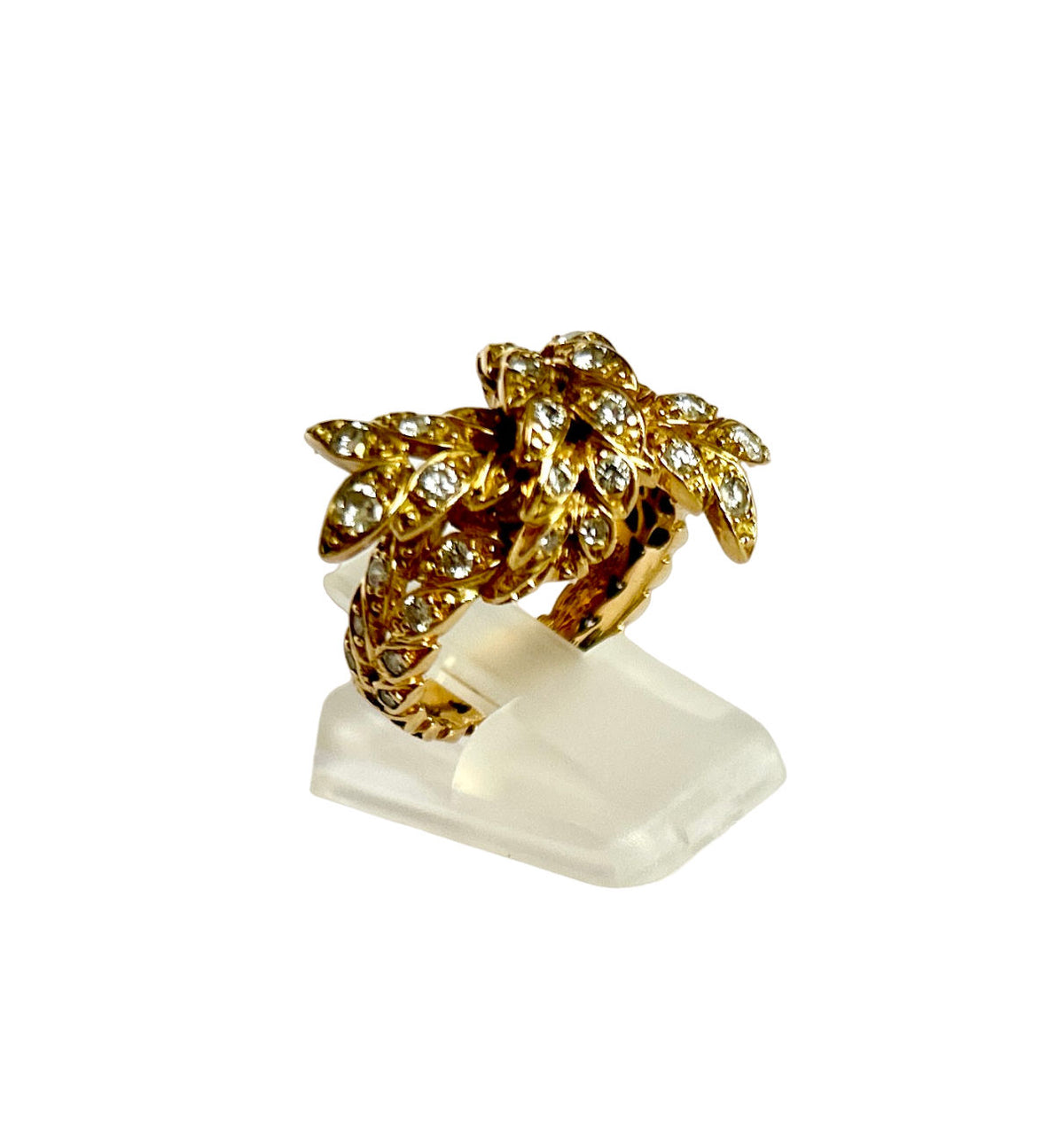 Bague STERLÉ "noeud" en or jaune et diamants (Taille 52)