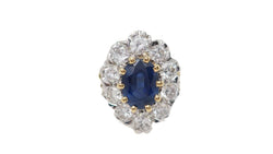 Bague Pompadour en Or jaune, Saphir et Diamant