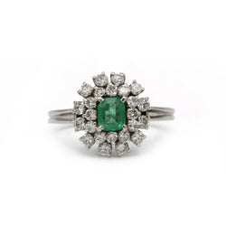 Bague - Or, diamants et émeraude