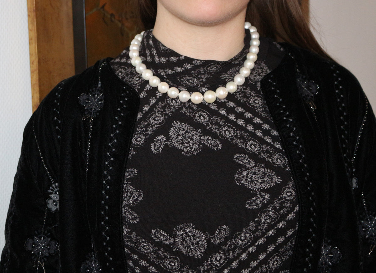 Collier De Grosses Perles De Culture Crème