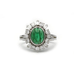 Bague - Or, Emeraude Et Diamants