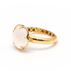 Bague Jonc PASQUALE BRUNI Fleur blanche en or jaune et quartz